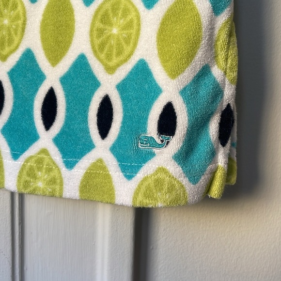 Vineyard Vines Terry Coverup Tunic Dress Top Shirt Lime Argyle L VV - Picture 2 of 6